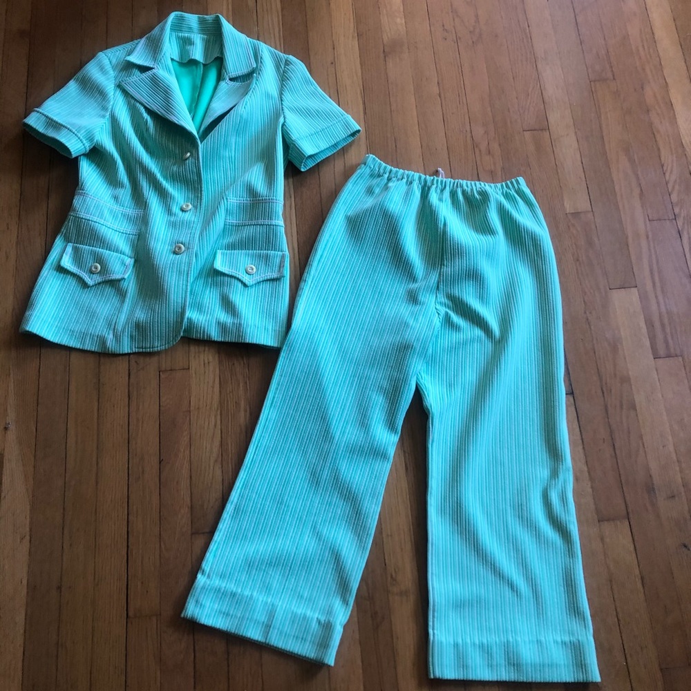 SOLD | -70s Vintage Polyester Pant Set - Picture 5 of 13
